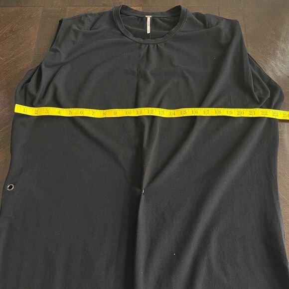 Free People Women Shift Black Mini Dress Oversized XS Minimalist Woven Stretch - Picture 7 of 8